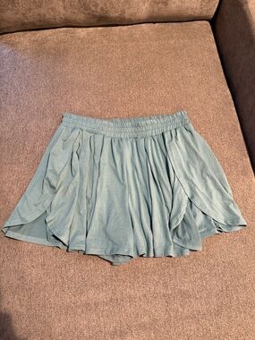 Women’s Light Teal Skort with Flowing Overlay